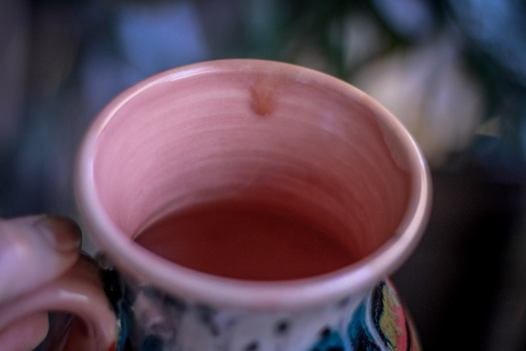 04-B Pink Rainbow Grotto Flared Mug, 23 oz.