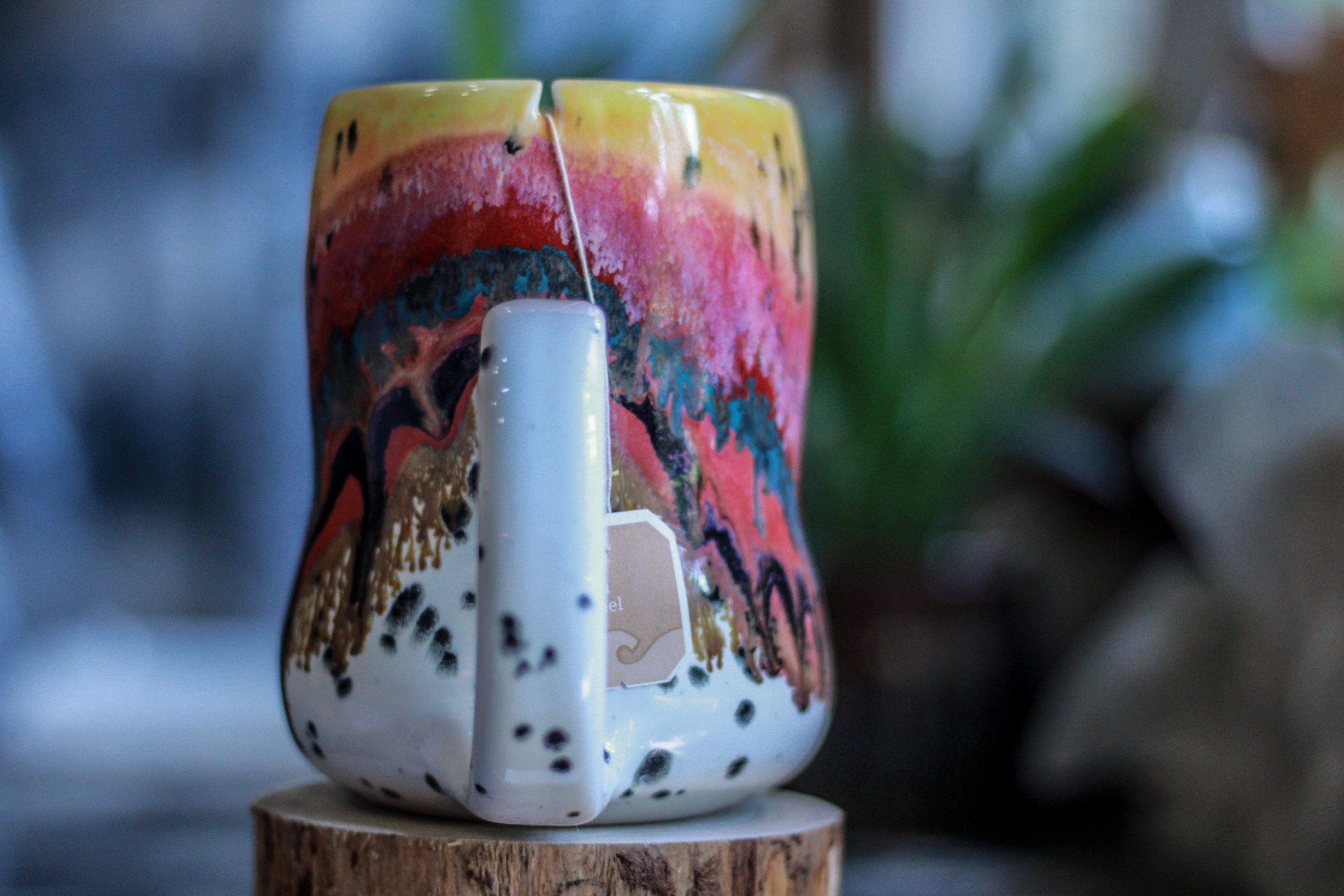 01-A Desert Rainbow Notched Gourd Mug - TOP SHELF, 27 oz.