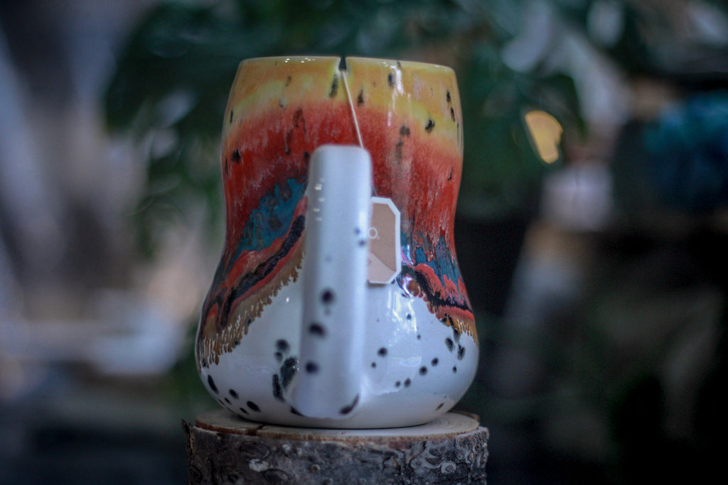01-A Desert Rainbow Notched Gourd Mug - TOP SHELF, 26 oz.