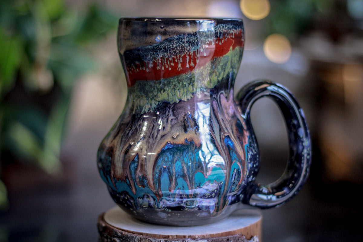 32-A Cosmic Grotto Acorn Gourd Mug, 22 oz.