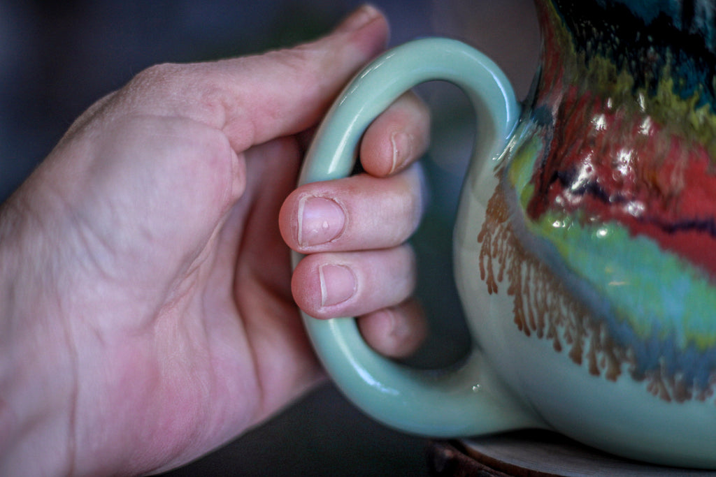 06-B Aqua Rainbow Grotto Flared Mug, 22 oz.