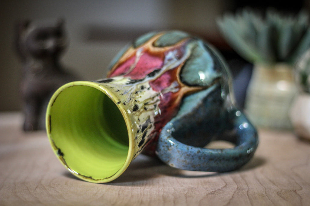 04-A Pink Moon Barely Flared Acorn Mug - TOP SHELF MISFIT, 25 oz.