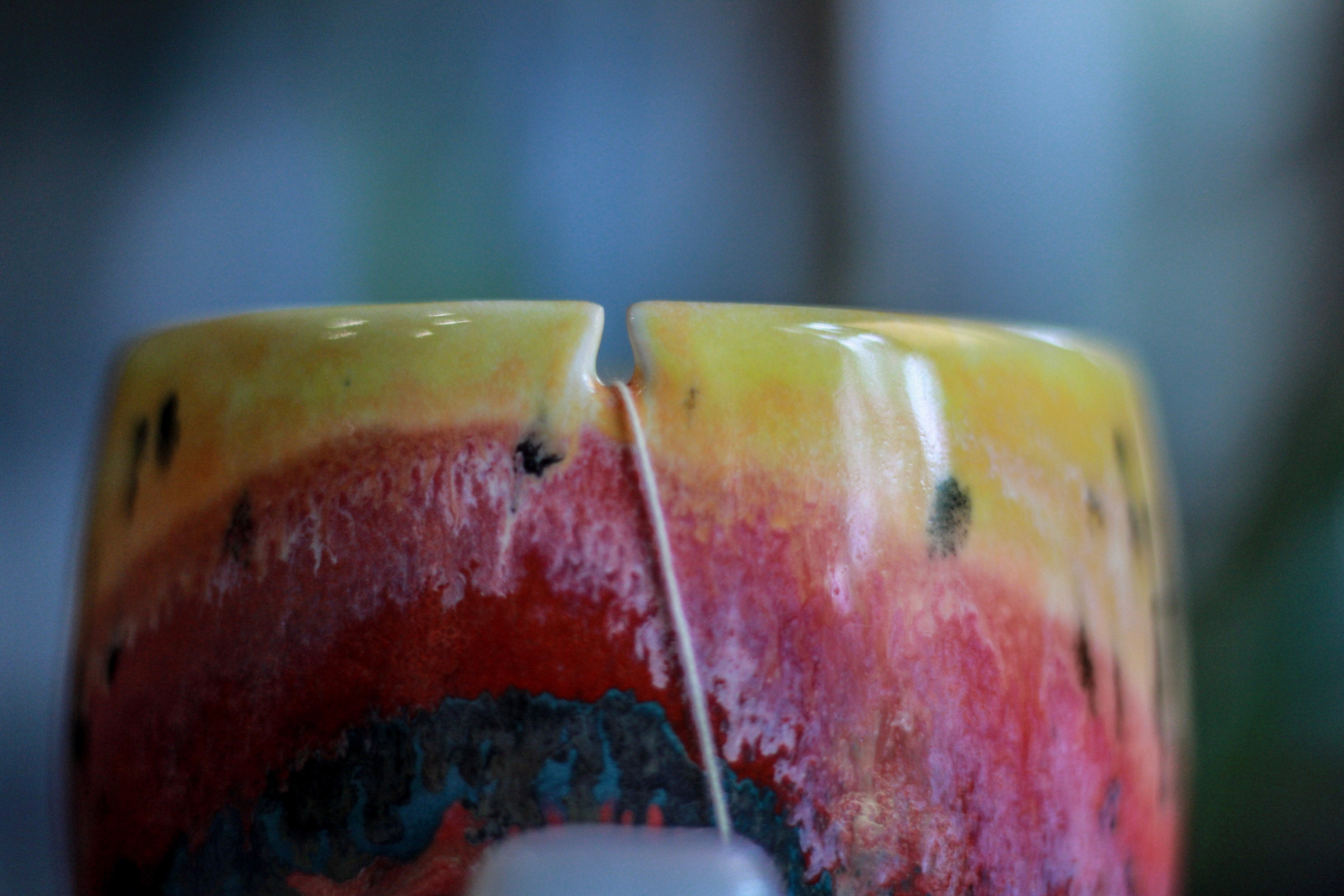 01-A Desert Rainbow Notched Gourd Mug - TOP SHELF, 27 oz.