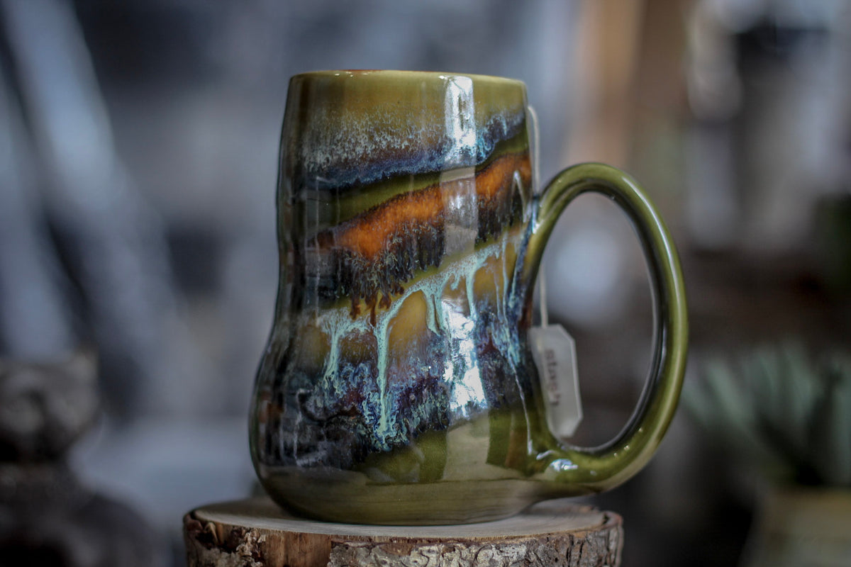 05-D Boreal Mist PROTOTYPE Notched Gourd Mug, 15 oz.