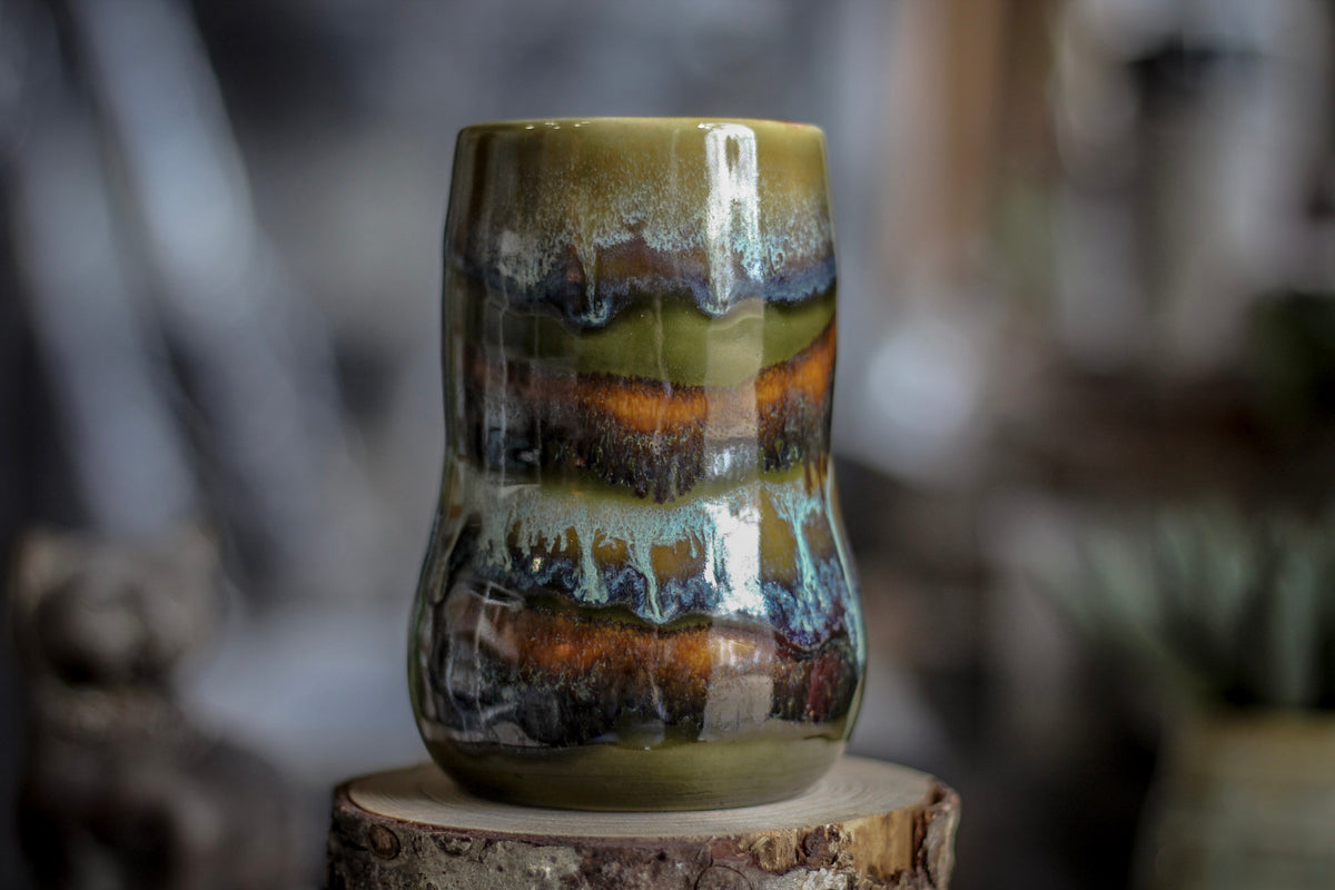 05-D Boreal Mist PROTOTYPE Notched Gourd Mug, 15 oz.