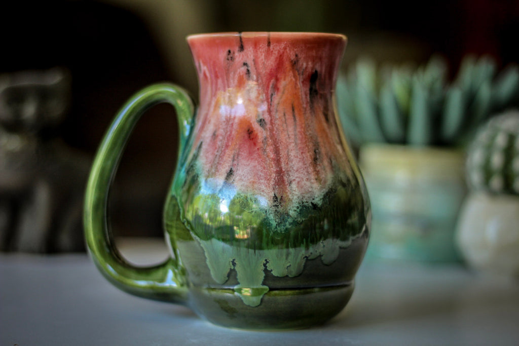 06-D Coral Meadow Barely Flared Acorn Mug, 18 oz.