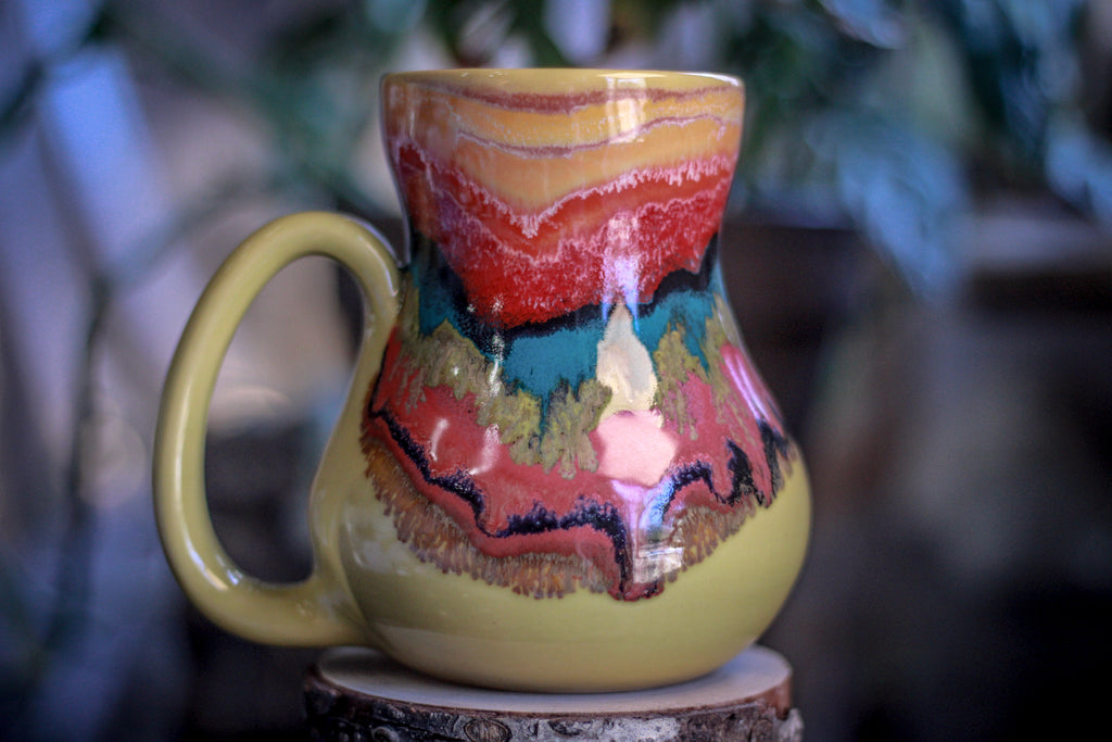 06-B Harvest Gold Rainbow Grotto Barely Flared Mug, 23 oz.