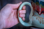 01-A Aqua Rainbow Grotto Squat Gourd Mug, 26 oz.