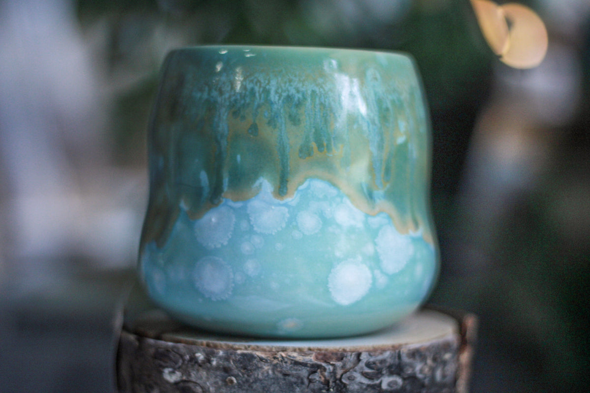 06-E Atlantean Jade Variation Notched Squat Gourd Mug, 16 oz.