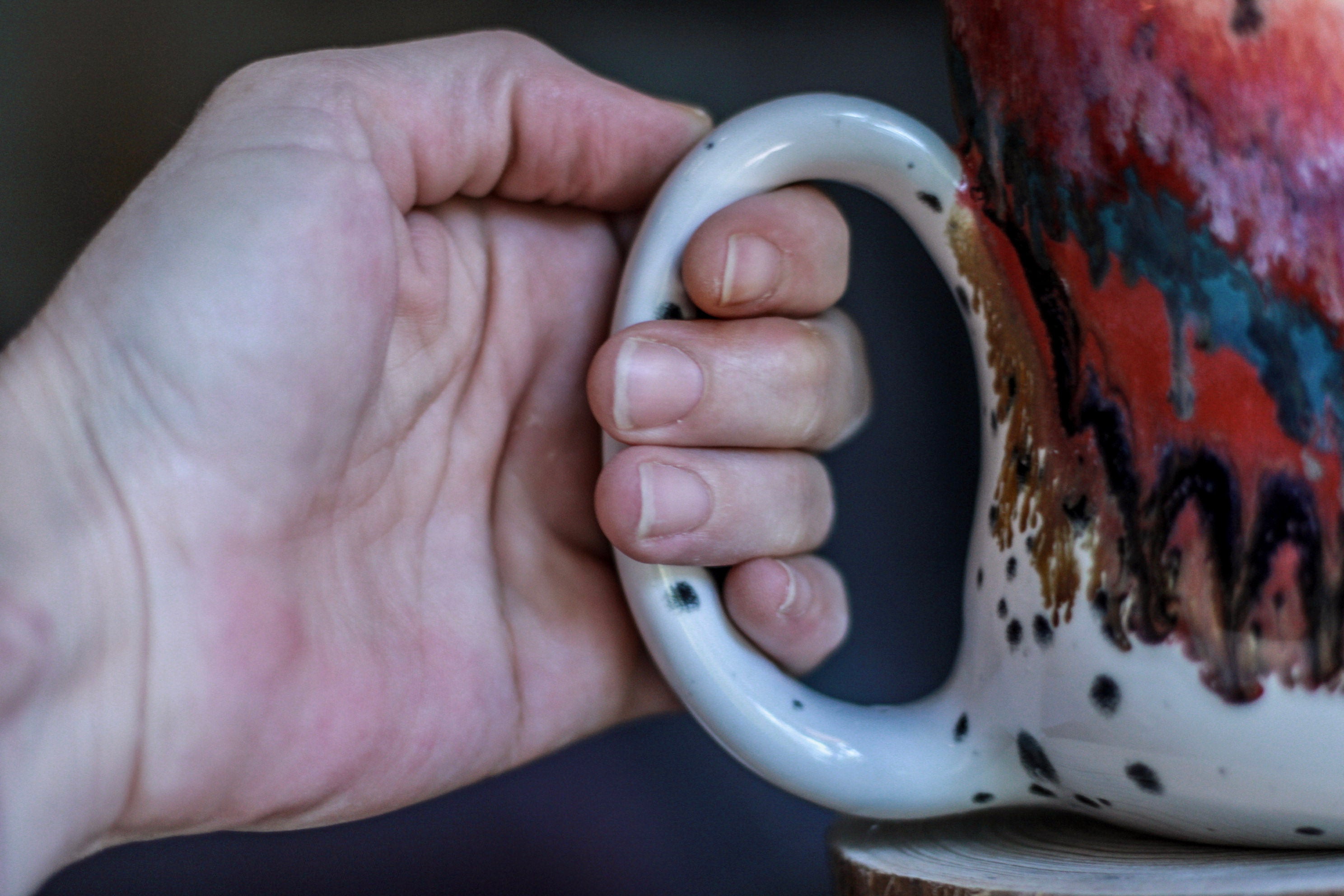 01-A Desert Rainbow Notched Gourd Mug - TOP SHELF, 27 oz.