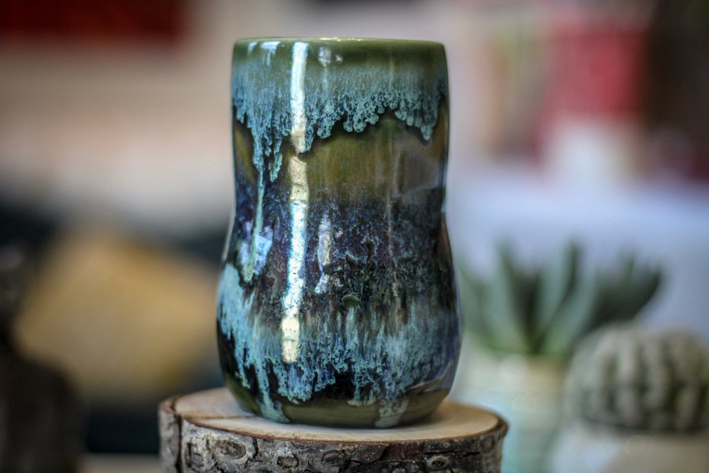 08-E Boreal Mist Notched Gourd Mug, 16 oz.