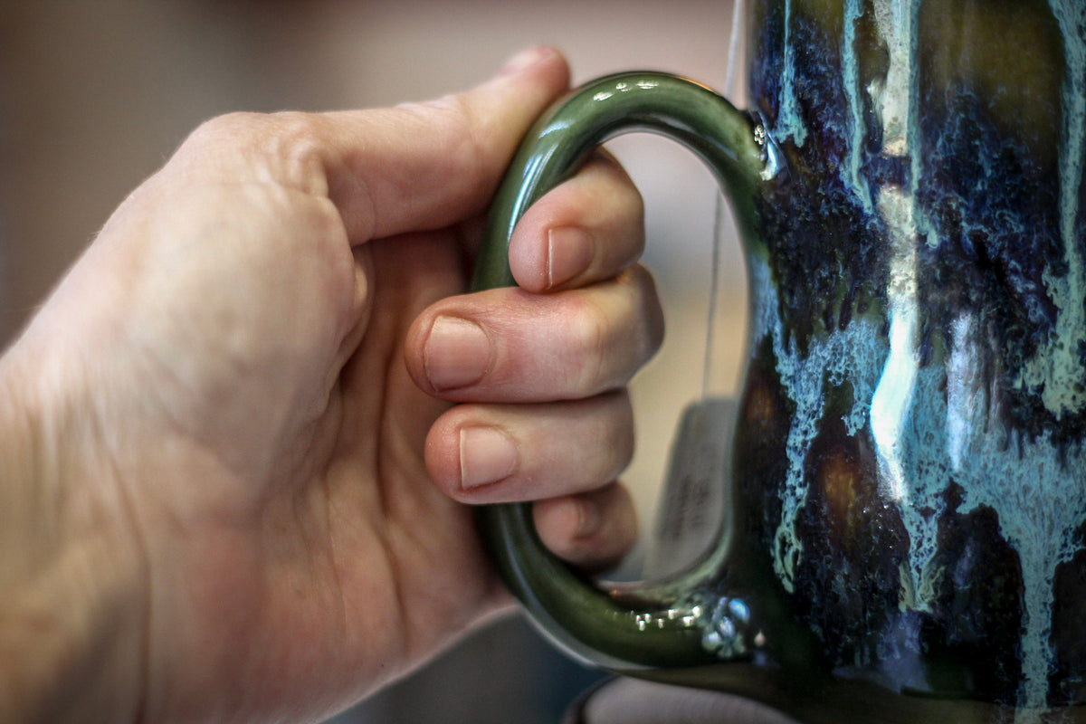 08-E Boreal Mist Notched Gourd Mug, 16 oz.
