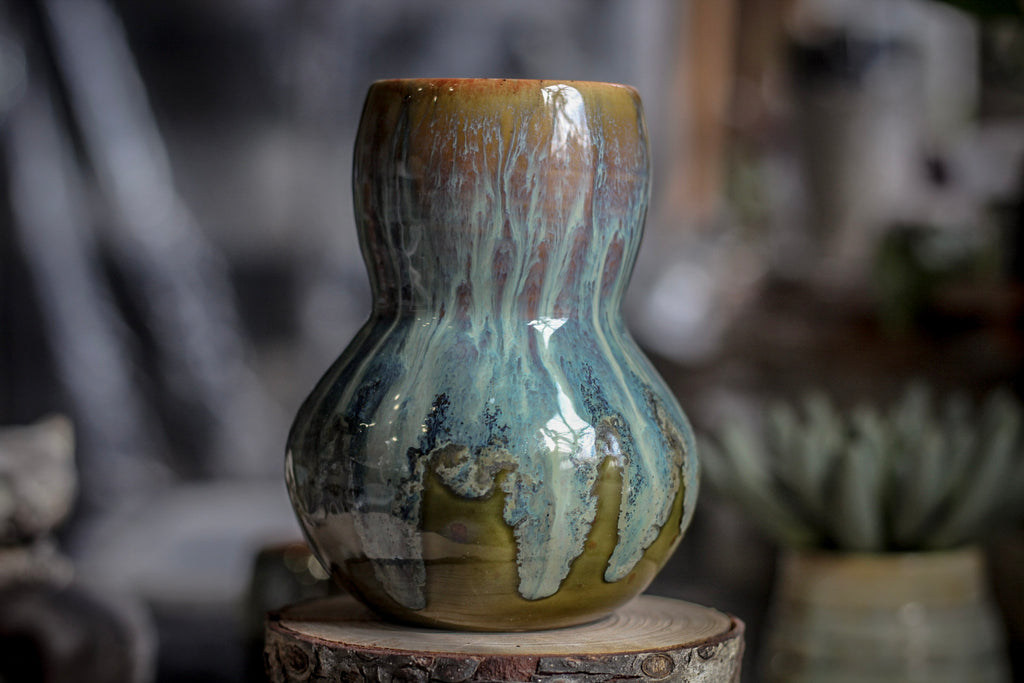 07-E Mossy Wave Vase - MINOR MISFIT, 20 oz. - 10% off