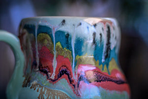 01-A Aqua Rainbow Grotto Squat Gourd Mug, 26 oz.