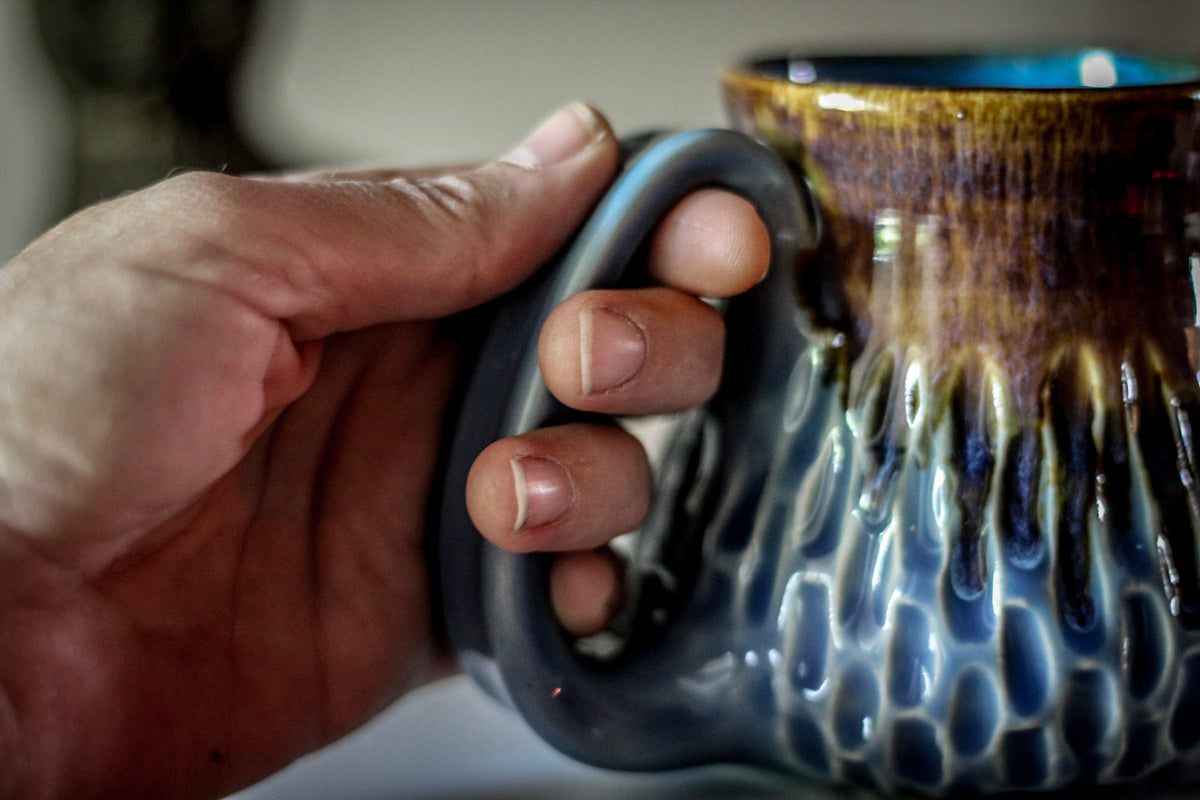 08-E Arctic Wave Barely Flared Textured Mug, 14 oz.