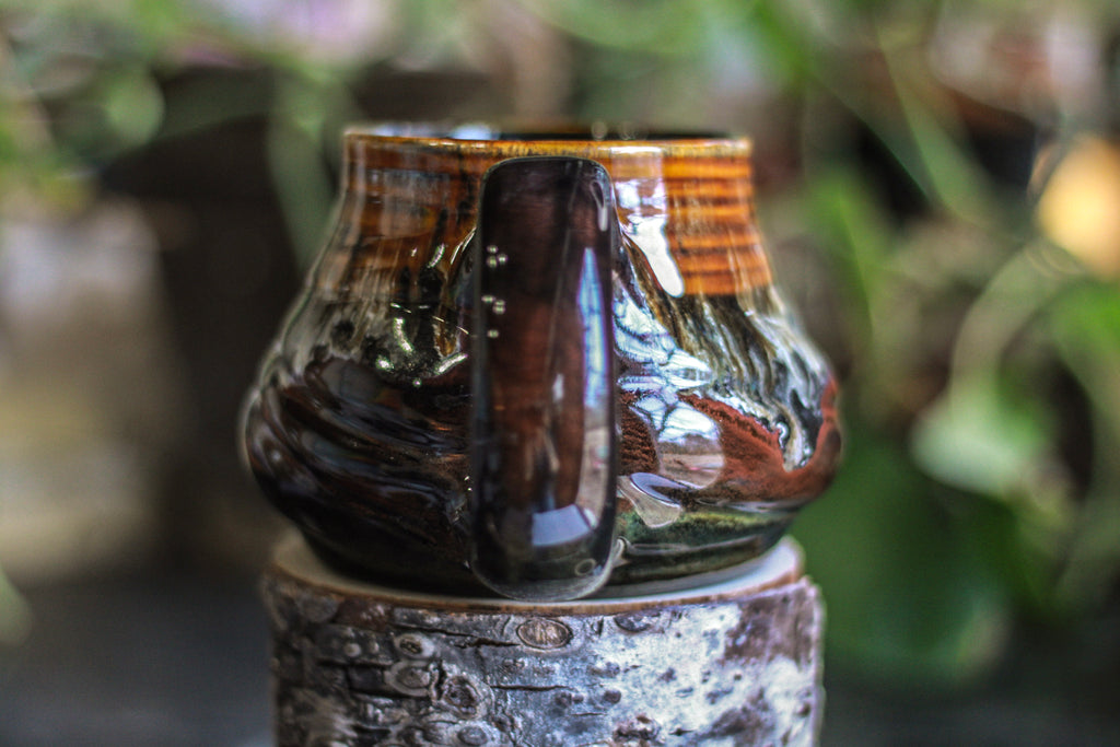 09-D Molten Rainbow Cheetah Variation Textured Mug, 19 oz.
