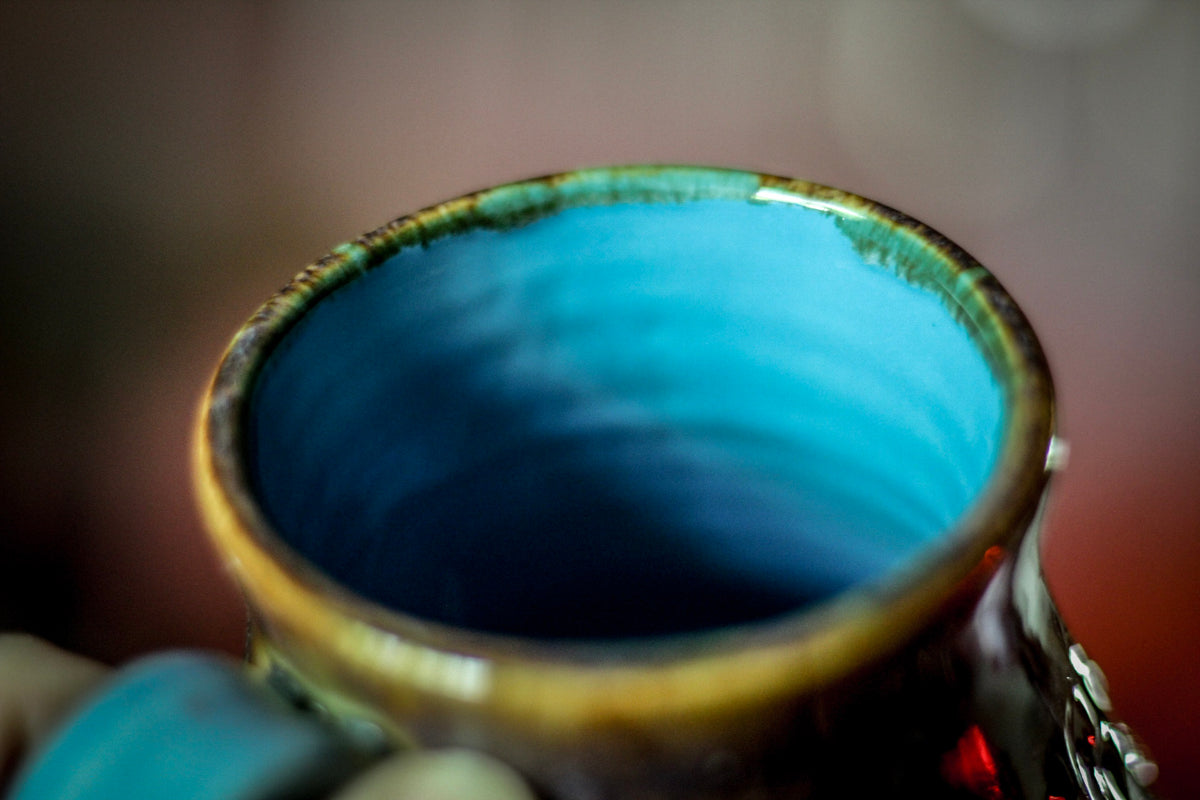 08-E Arctic Wave Barely Flared Textured Mug, 14 oz.