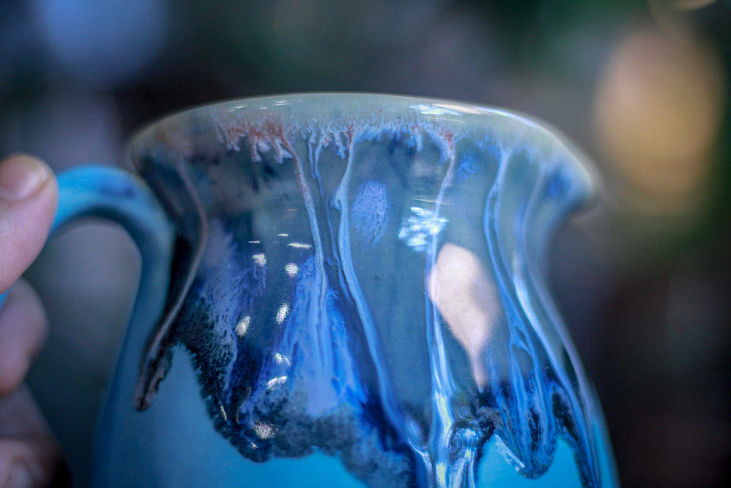 07-G Black & Blue Creamer Pitcher, 13 oz.