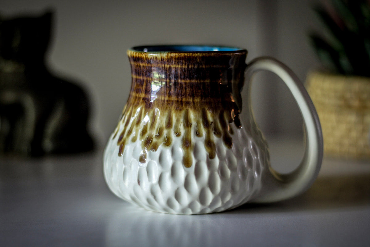09-E Arctic Wave Barely Flared Textured Mug, 14 oz.