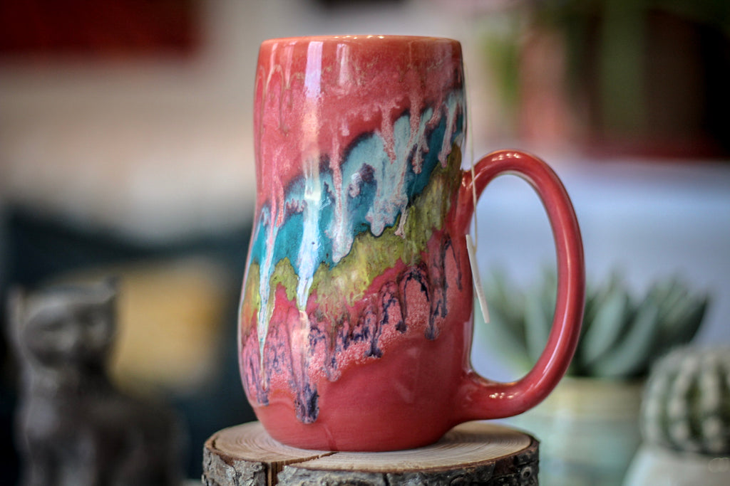 07-C Coral Grotto Notched Gourd Mug, 17 oz.