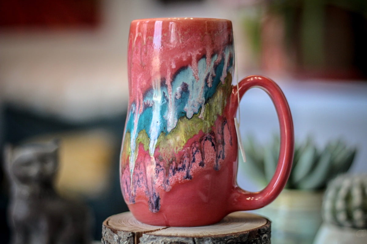 07-C Coral Grotto Notched Gourd Mug, 17 oz.