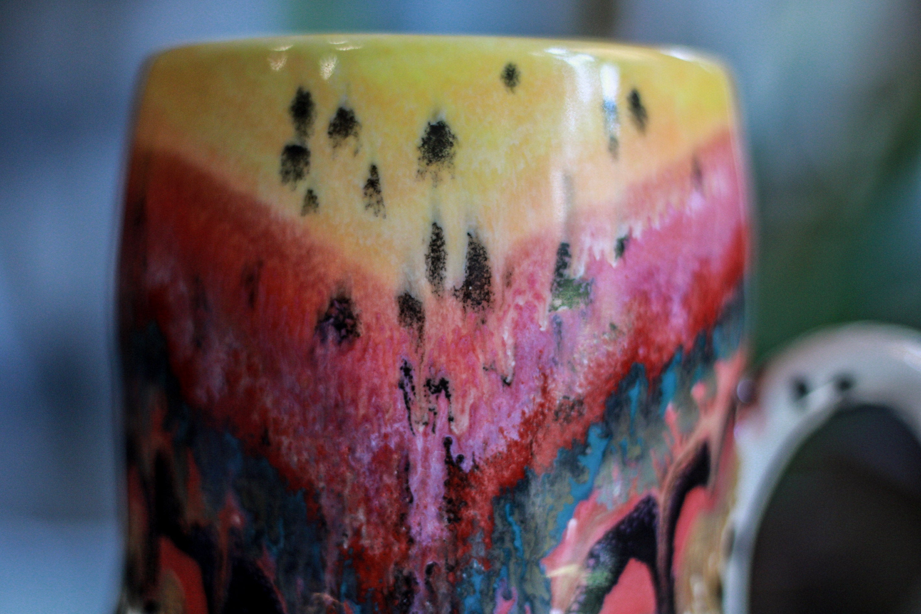01-A Desert Rainbow Notched Gourd Mug - TOP SHELF, 27 oz.