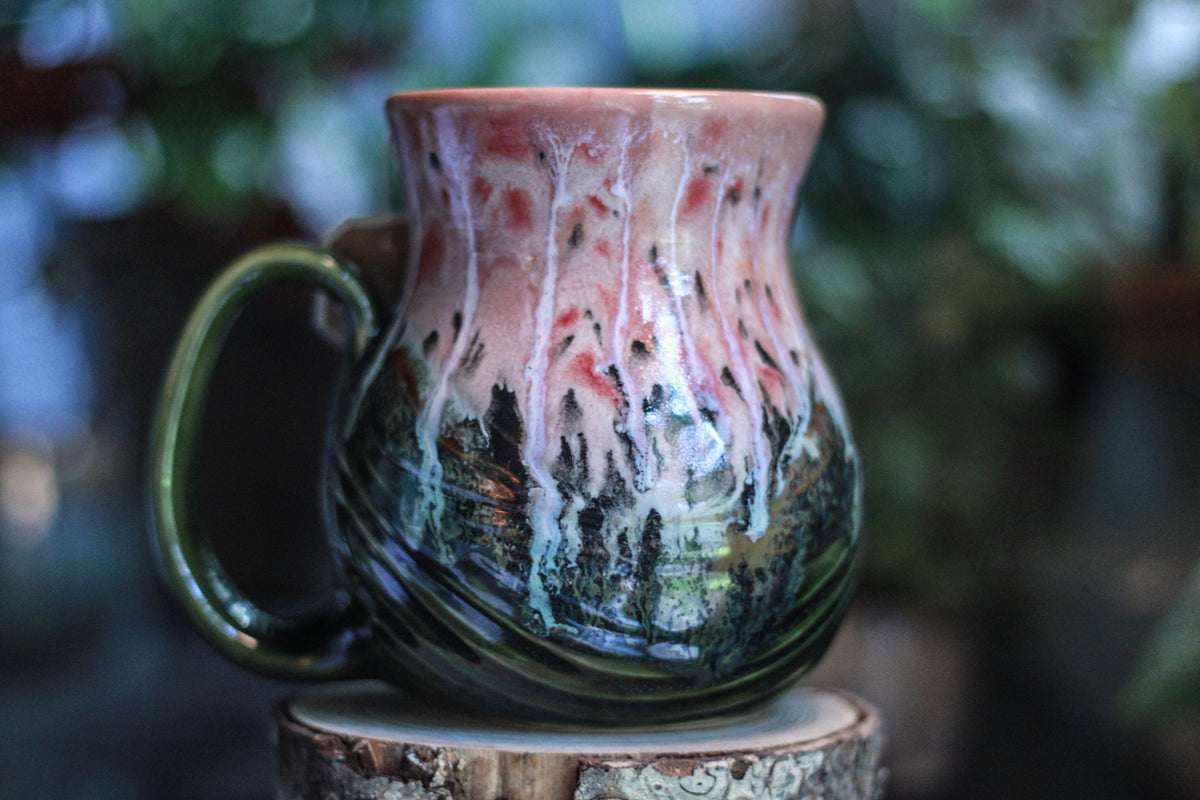 08-D Watermelon Notched Flared Textured Mug, 21 oz.