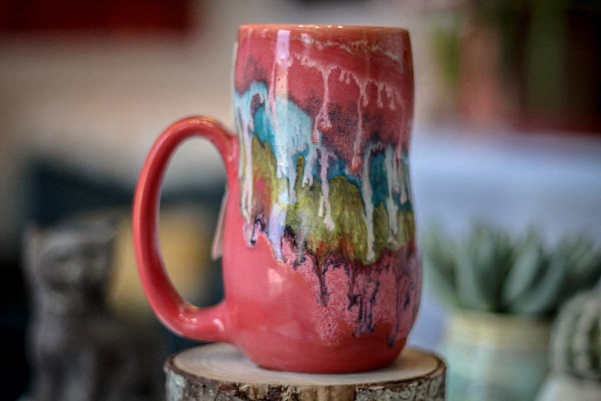 07-C Coral Grotto Notched Gourd Mug, 17 oz.