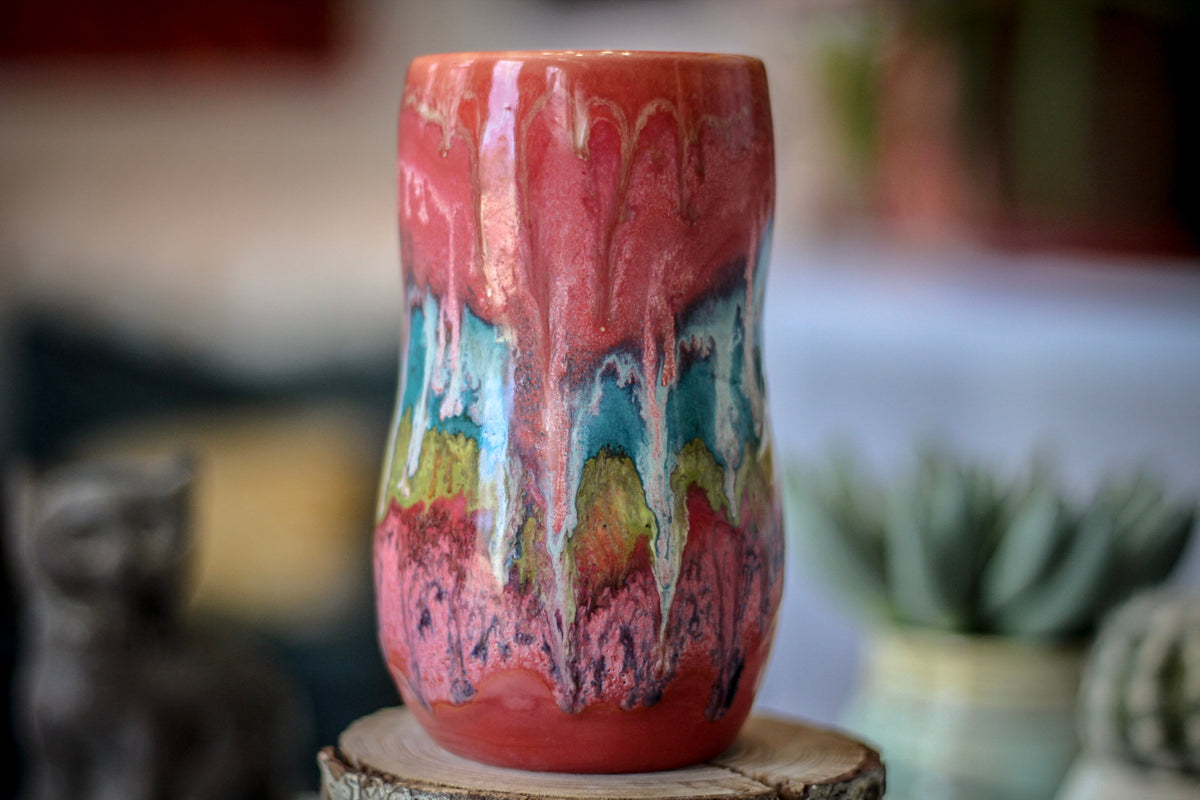 07-C Coral Grotto Notched Gourd Mug, 17 oz.