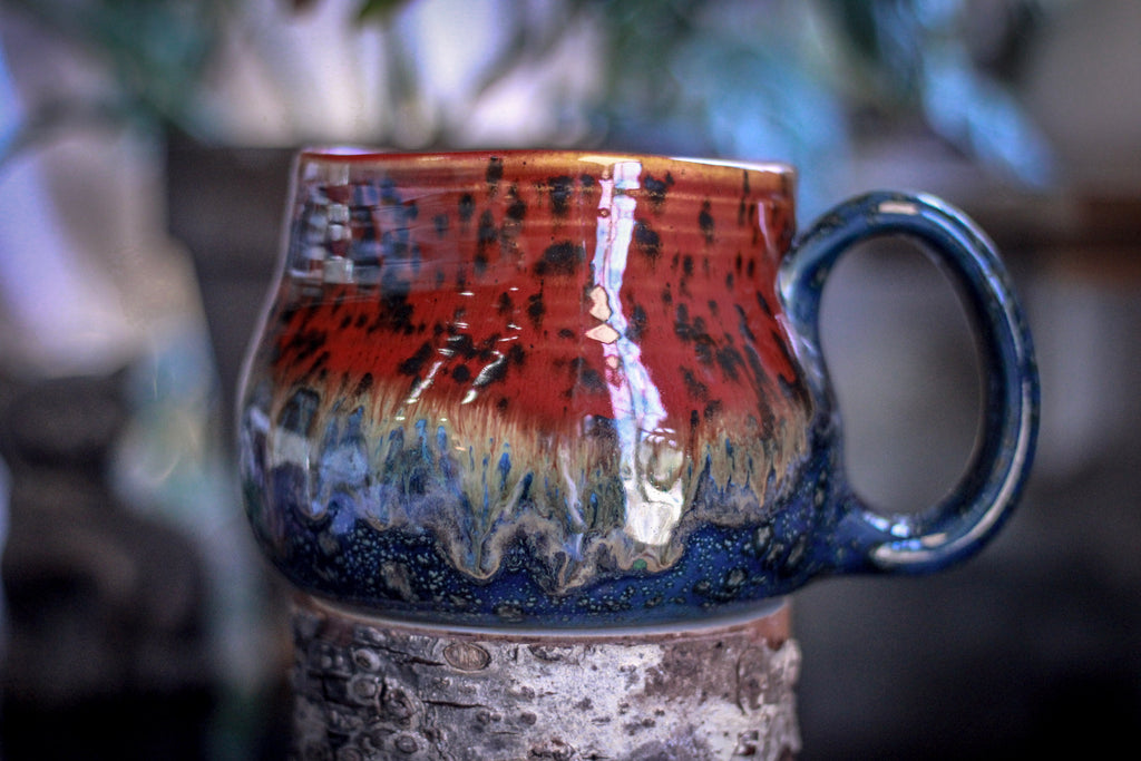 09-C Molten Melon Variation Wonky Mug, 29 oz.