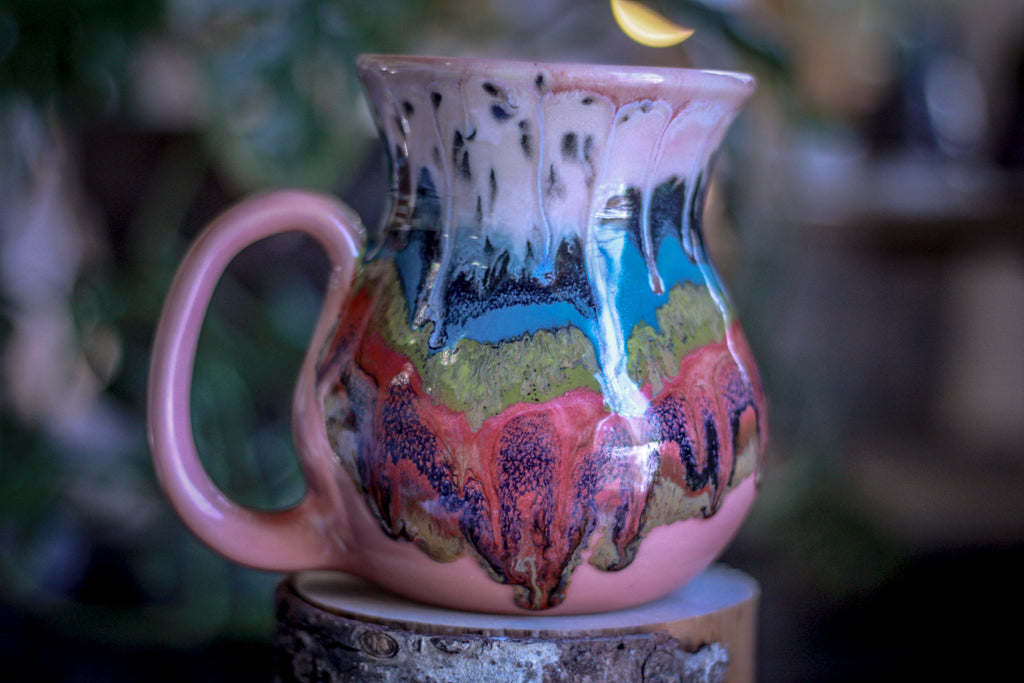 07-B Pink Rainbow Grotto Flared Mug, 22 oz.