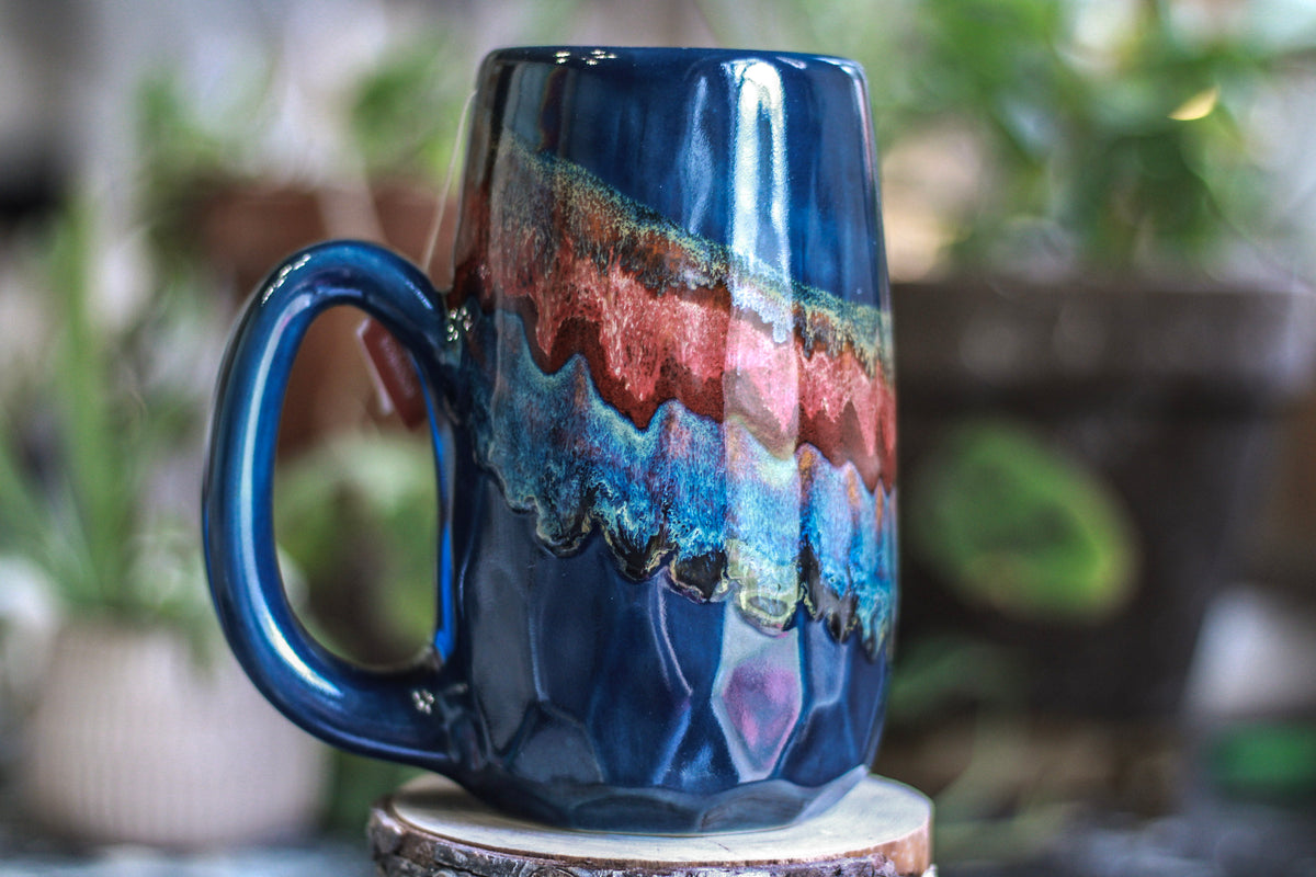 08-B Fire & Ice Notched Crystal Mug, 24 oz.
