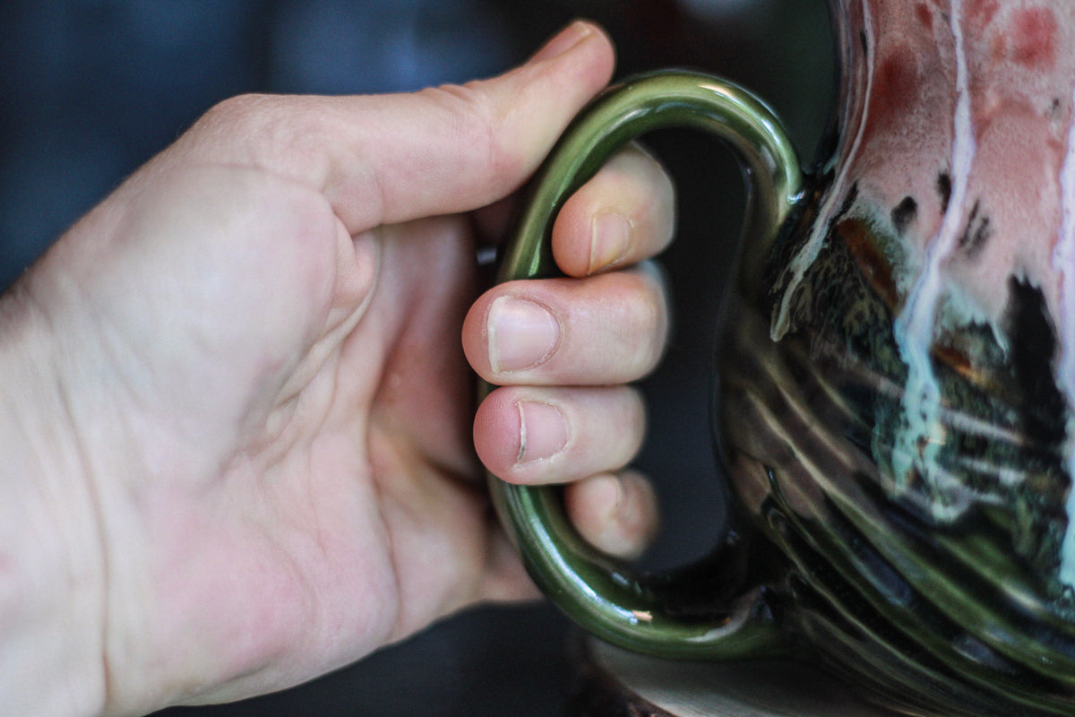 08-D Watermelon Notched Flared Textured Mug, 21 oz.