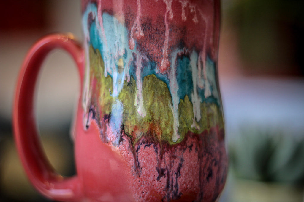 07-C Coral Grotto Notched Gourd Mug, 17 oz.