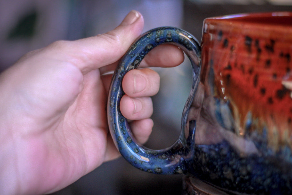 09-C Molten Melon Variation Wonky Mug, 29 oz.