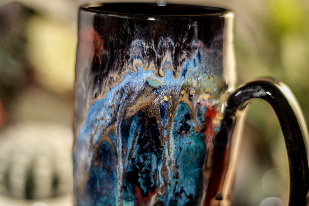 38-A Cosmic Grotto Textured Stein, 16 oz