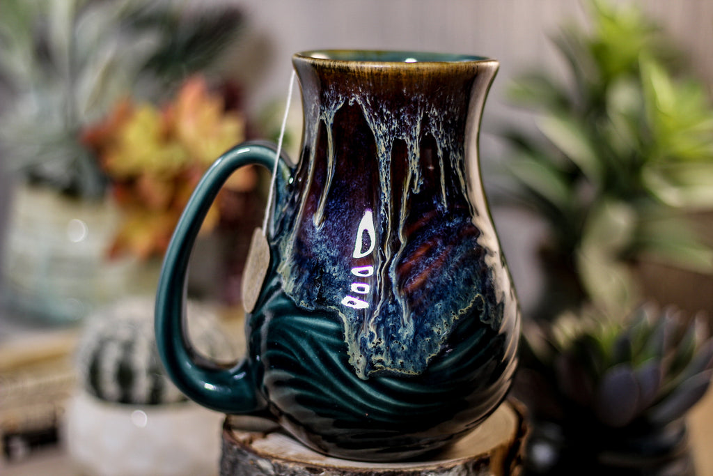 03-D New Wave Barely Flared Notched Textured Mug, 19 oz.