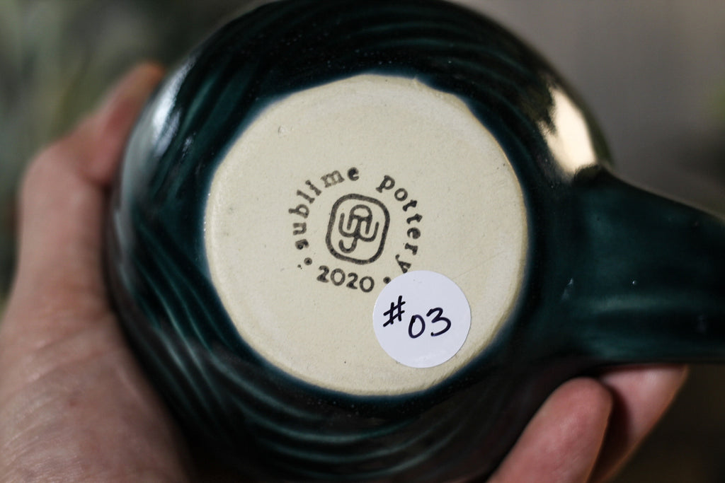 03-D New Wave Barely Flared Notched Textured Mug, 19 oz.