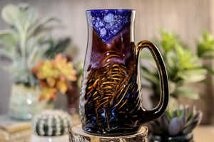 11-A Starry Night Barely Flared Textured Mug, 22 oz.