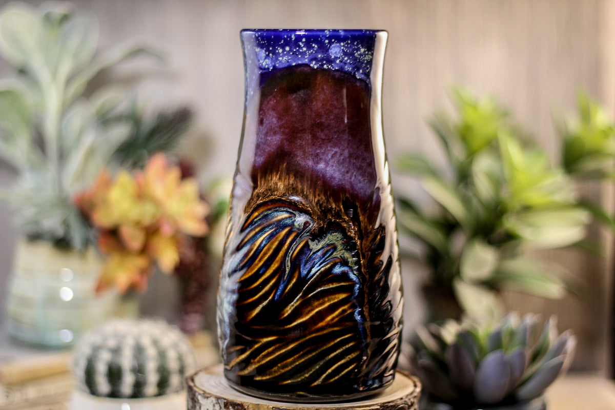 11-A Starry Night Barely Flared Textured Mug, 22 oz.