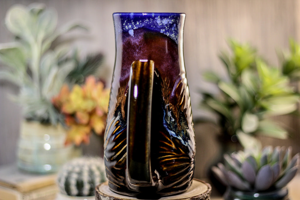 11-A Starry Night Barely Flared Textured Mug, 22 oz.