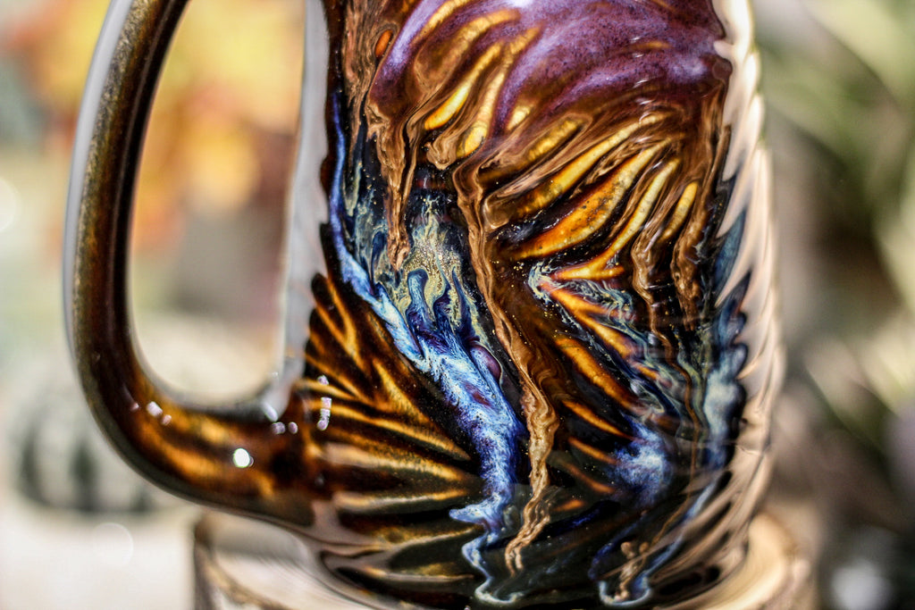11-A Starry Night Barely Flared Textured Mug, 22 oz.