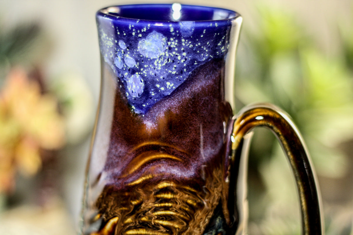 11-A Starry Night Barely Flared Textured Mug, 22 oz.