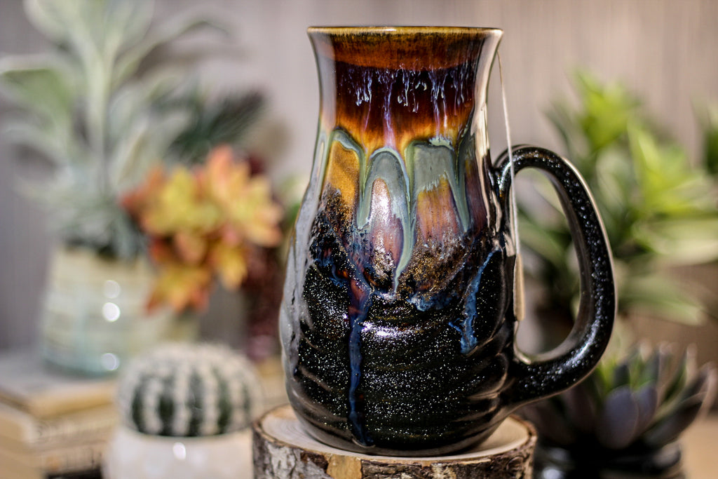 13-A New Earth Barely Flared Notched Textured Mug, 23 oz.