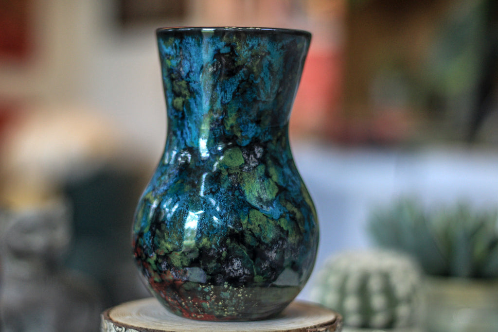 22-B Chrysocholla Notched Flared Mug, 16 oz.