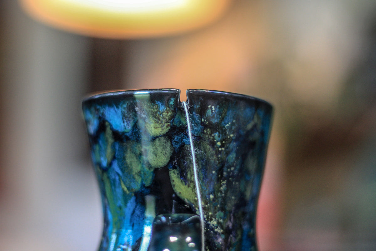 22-B Chrysocholla Notched Flared Mug, 16 oz.