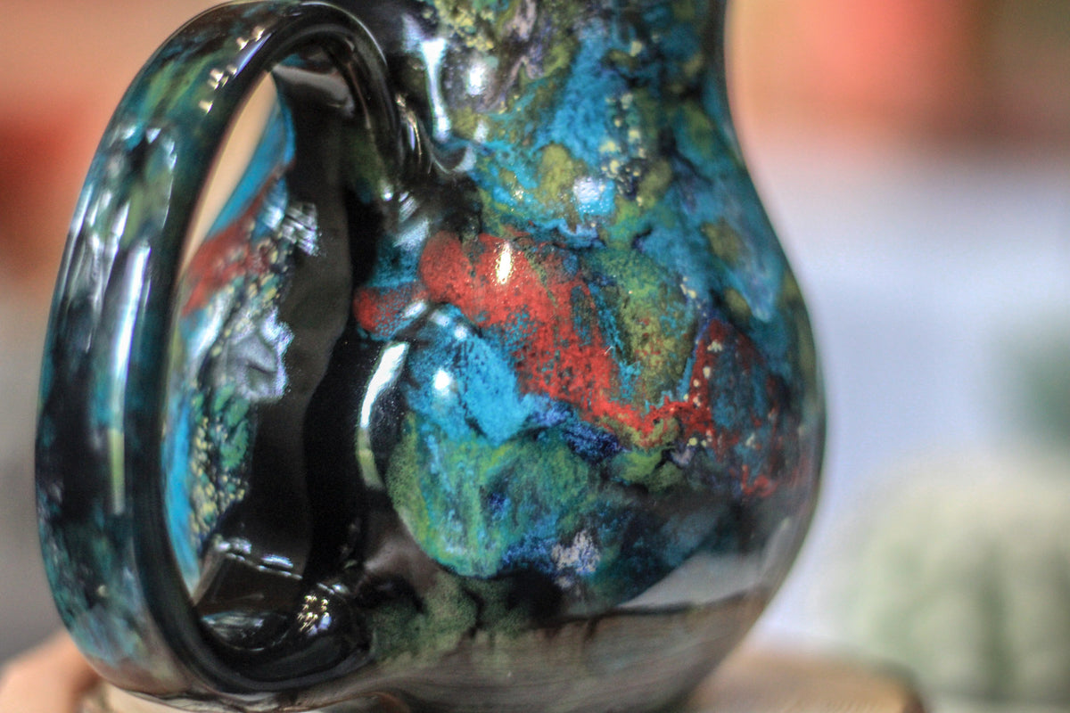 22-B Chrysocholla Notched Flared Mug, 16 oz.