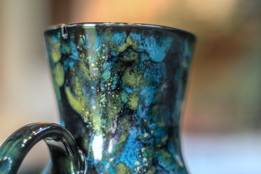 22-B Chrysocholla Notched Flared Mug, 16 oz.