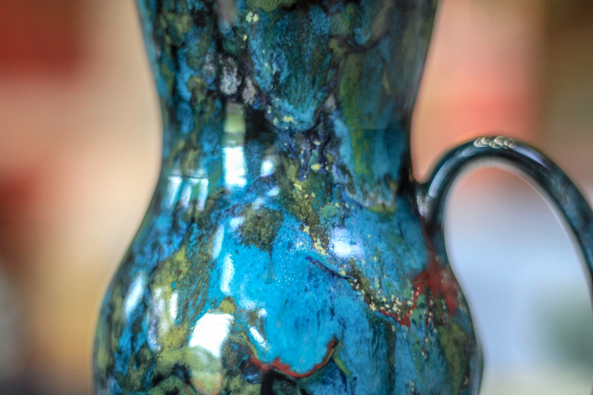 22-B Chrysocholla Notched Flared Mug, 16 oz.