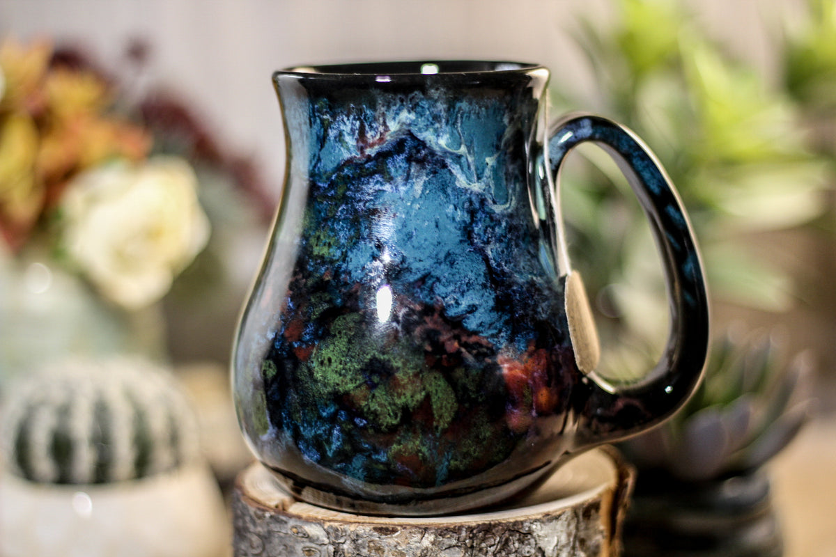 42-B Chrysocolla Barely Flared Notched Mug, 18 oz.